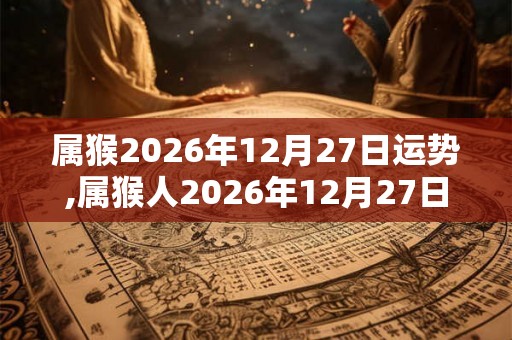 属猴2026年12月27日运势,属猴人2026年12月27日财运,生肖猴2026年12月27日运势