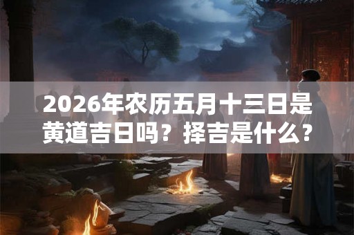 2026年农历五月十三日是黄道吉日吗？择吉是什么？