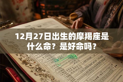 12月27日出生的摩羯座是什么命?是好命吗? 12月27日出生的摩羯座是什么命?是好命吗?