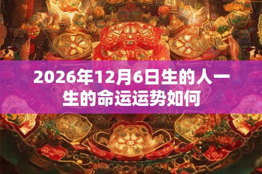2026年12月6日生的人一生的命运运势如何