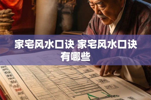 家宅风水口诀 家宅风水口诀有哪些 家宅风水口诀 家宅风水口诀有哪些