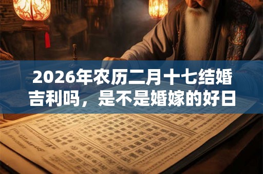 2026年农历二月十七结婚吉利吗，是不是婚嫁的好日子？