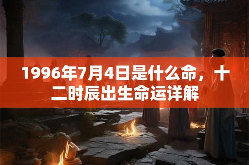 1996年7月4日是什么命，十二时辰出生命运详解