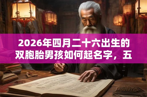 2026年四月二十六出生的双胞胎男孩如何起名字，五行属什么