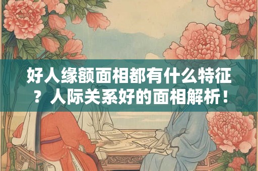 好人缘额面相都有什么特征？人际关系好的面相解析！