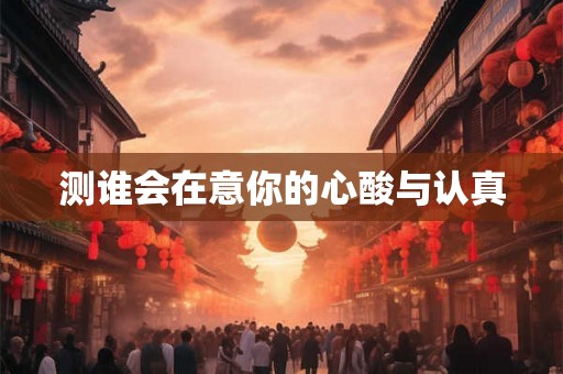 测谁会在意你的心酸与认真