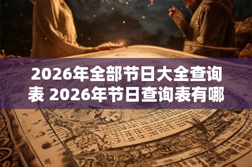 2026年全部节日大全查询表 2026年节日查询表有哪些