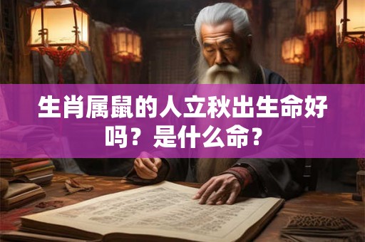 生肖属鼠的人立秋出生命好吗?是什么命? 生肖属鼠的人立秋出生命好吗?是什么命?