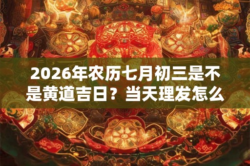 2026年农历七月初三是不是黄道吉日？当天理发怎么样？