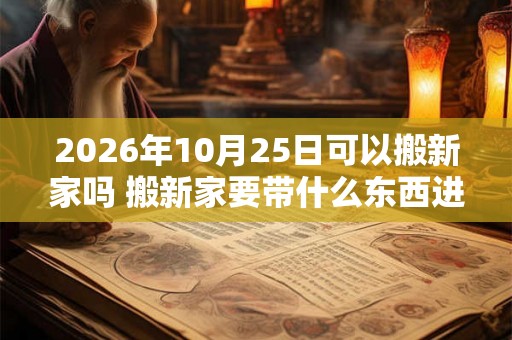 2026年10月25日可以搬新家吗 搬新家要带什么东西进门