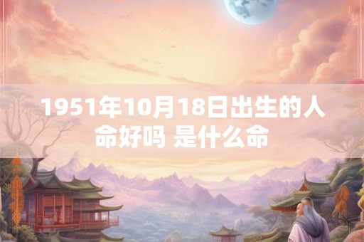 1951年10月18日出生的人命好吗 是什么命