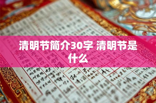 清明节简介30字 清明节是什么