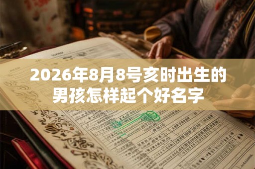 2026年8月8号亥时出生的男孩怎样起个好名字