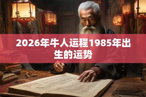 2026年牛人运程1985年出生的运势