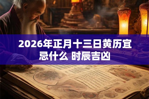 2026年正月十三日黄历宜忌什么 时辰吉凶