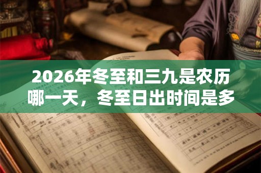 2026年冬至和三九是农历哪一天,冬至日出时间是多少? 2026年冬至和三九是农历哪一天,冬至日出时间是多少?