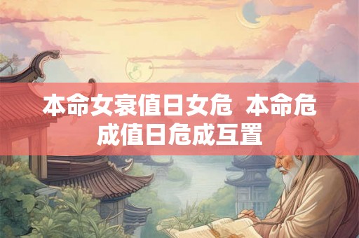 本命女衰值日女危  本命危成值日危成互置
