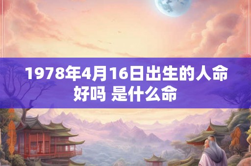 1978年4月16日出生的人命好吗 是什么命
