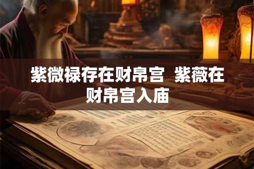 紫微禄存在财帛宫  紫薇在财帛宫入庙