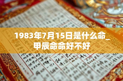 1983年7月15日是什么命_甲辰命命好不好