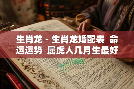 生肖龙 - 生肖龙婚配表  命运运势  属虎人几月生最好  今年多大