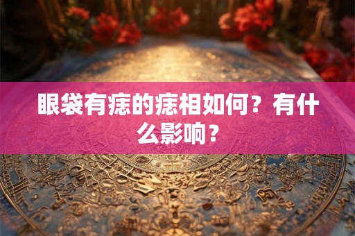 眼袋有痣的痣相如何？有什么影响？