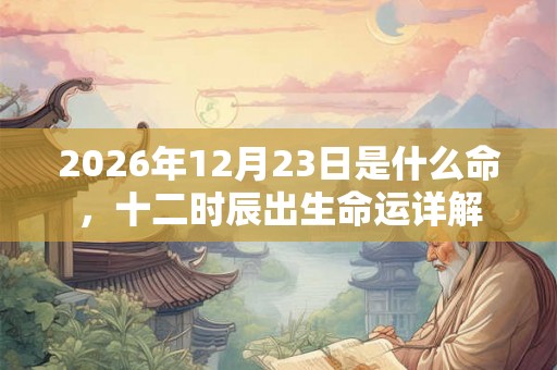 2026年12月23日是什么命，十二时辰出生命运详解