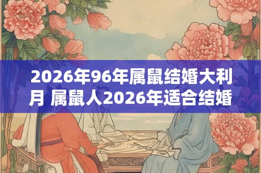 2026年96年属鼠结婚大利月 属鼠人2026年适合结婚吗 2026年96年属鼠结婚大利月 属鼠人2026年适合结婚吗