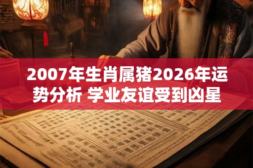 2007年生肖属猪2026年运势分析 学业友谊受到凶星干扰
