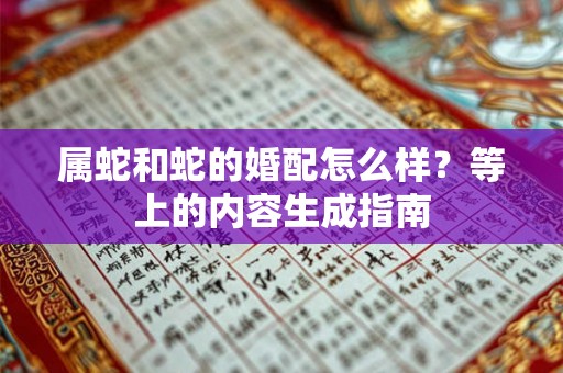 属蛇和蛇的婚配怎么样？等上的内容生成指南