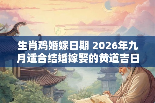 生肖鸡婚嫁日期 2026年九月适合结婚嫁娶的黄道吉日