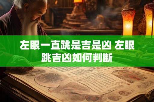 左眼一直跳是吉是凶 左眼跳吉凶如何判断
