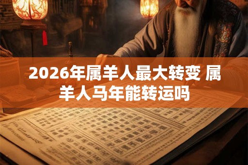 2026年属羊人最大转变 属羊人马年能转运吗