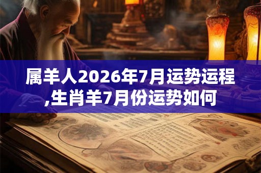 属羊人2026年7月运势运程,生肖羊7月份运势如何