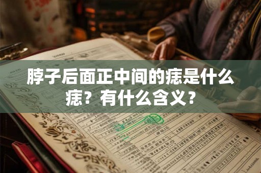 脖子后面正中间的痣是什么痣？有什么含义？