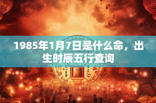 1985年1月7日是什么命，出生时辰五行查询
