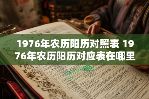 1976年农历阳历对照表 1976年农历阳历对应表在哪里找
