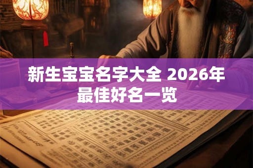 新生宝宝名字大全 2026年最佳好名一览