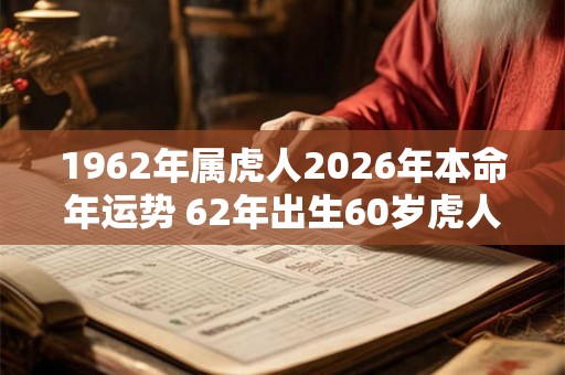 1962年属虎人2026年本命年运势 62年出生60岁虎人每月运势及运程 1962年属虎人2026年本命年运势 62年出生60岁虎人每月运势及运程