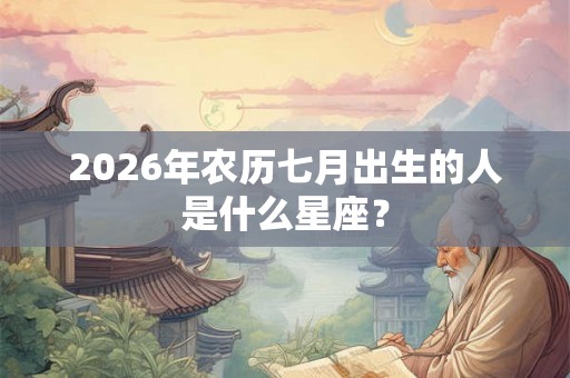 2026年农历七月出生的人是什么星座？