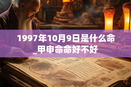 1997年10月9日是什么命_甲申命命好不好 1997年10月9日是什么命_甲申命命好不好