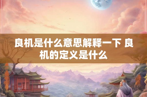 良机是什么意思解释一下 良机的定义是什么