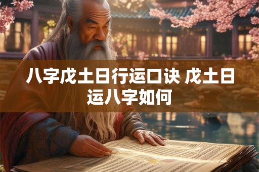 八字戊土日行运口诀 戊土日运八字如何