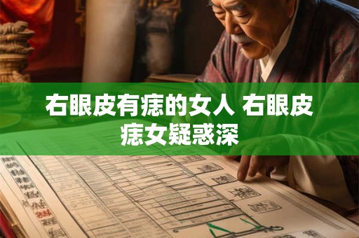 右眼皮有痣的女人 右眼皮痣女疑惑深