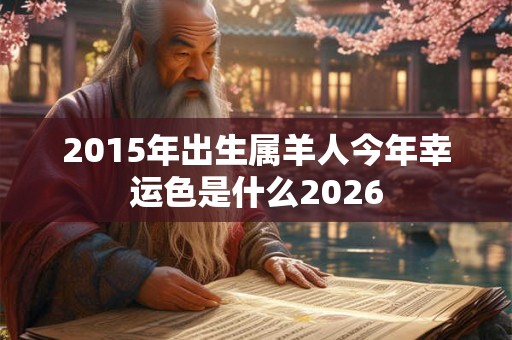 2015年出生属羊人今年幸运色是什么2026