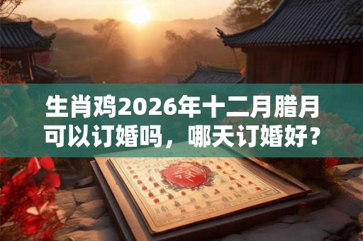 生肖鸡2026年十二月腊月可以订婚吗，哪天订婚好？