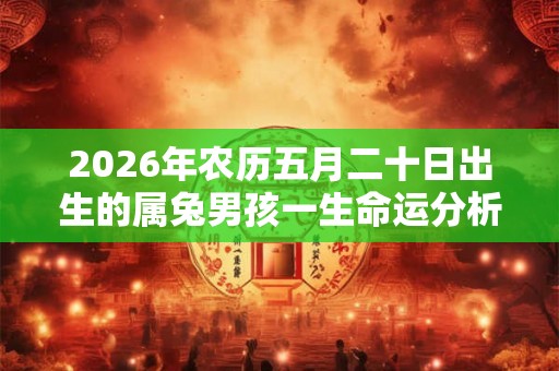 2026年农历五月二十日出生的属兔男孩一生命运分析
