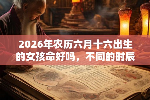 2026年农历六月十六出生的女孩命好吗，不同的时辰都适合做什么？