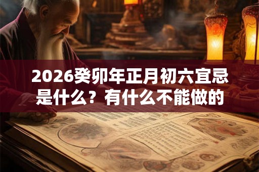 2026癸卯年正月初六宜忌是什么？有什么不能做的