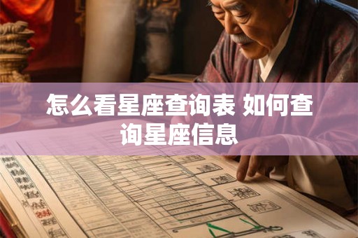 怎么看星座查询表 如何查询星座信息